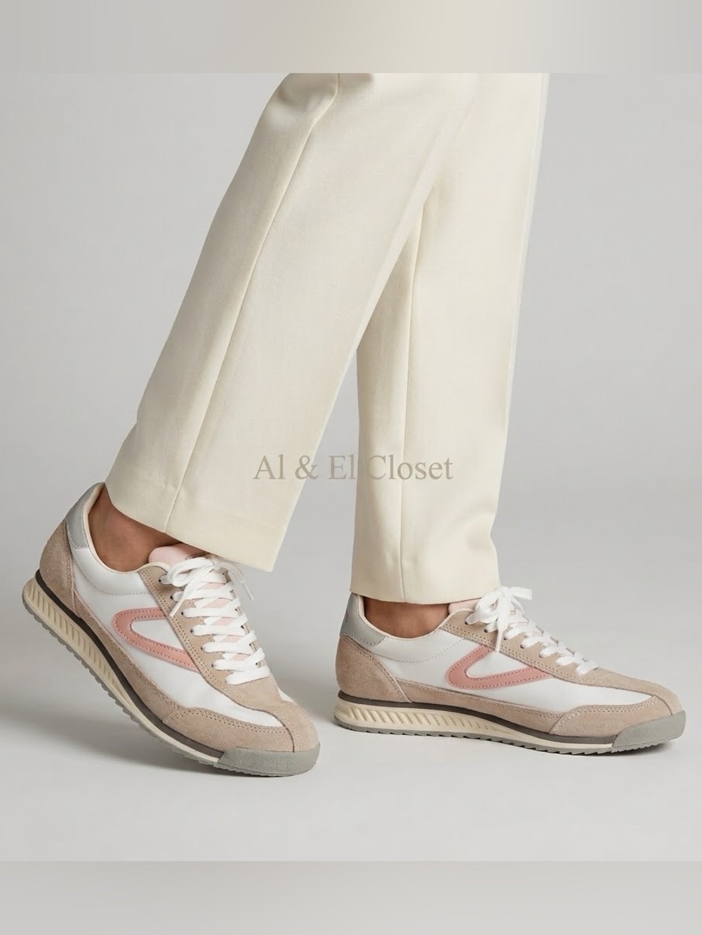 Tretorn Rawlins Women’s Sneakers Size 7 Blush Pink White Suede Leather NWB
